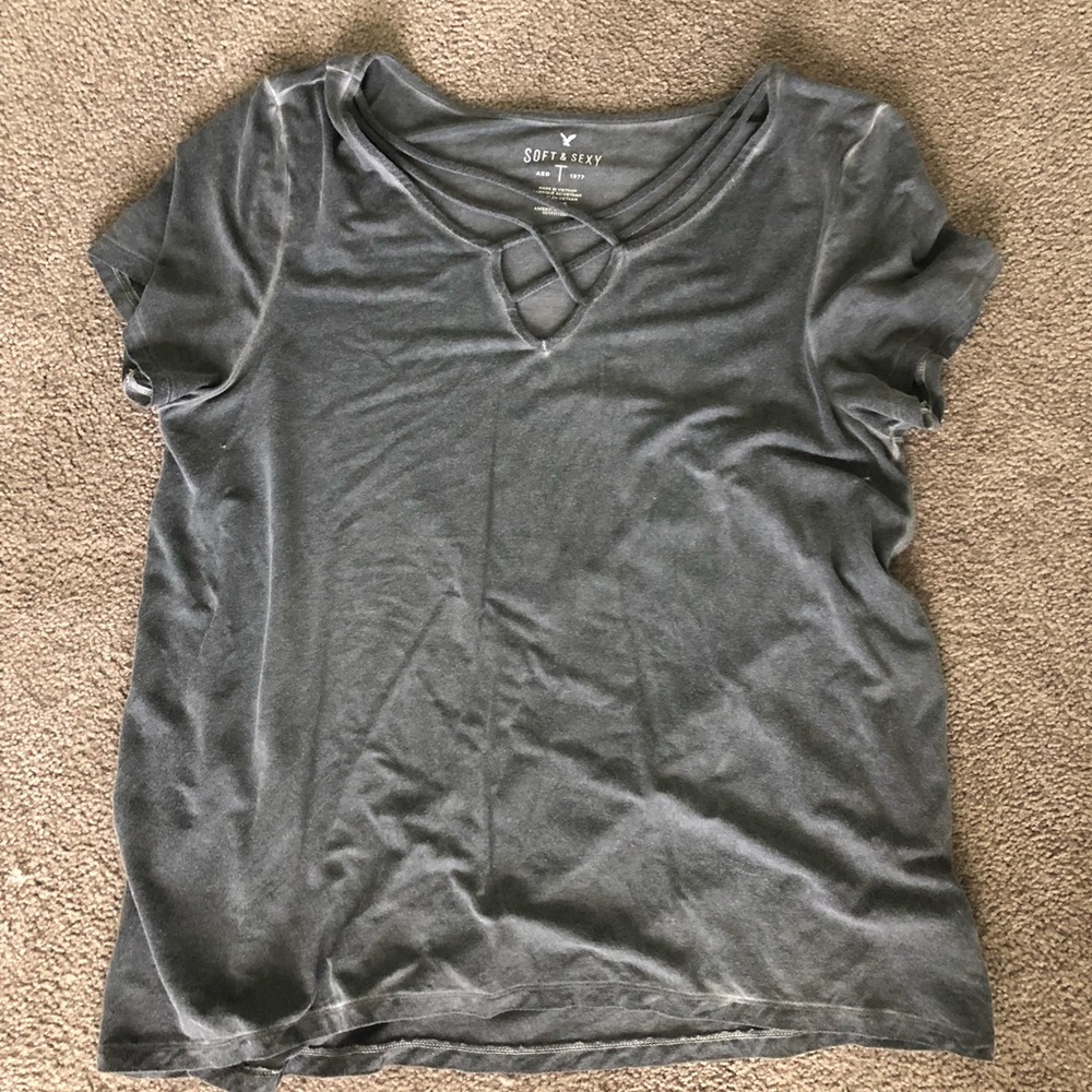 Grey Soft and Sexy American Eagle Tee Shirt